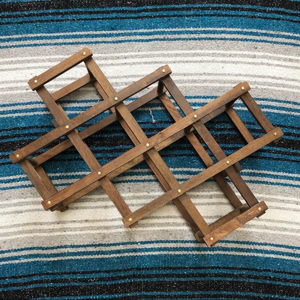 Vintage Wooden Accordion Wine Rack